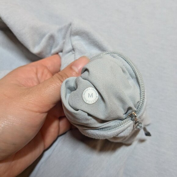 Lululemon Warm Long Sleeve Surge Gray Silver Running Run Shirt Men's Medium - Picture 5 of 9